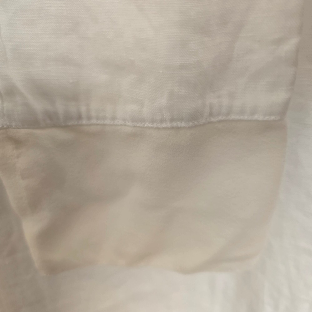 Tommy‎ Bahama Linen Silk Tunic Top Women's White Split Neck Pocket Blouse Small - Picture 9 of 10